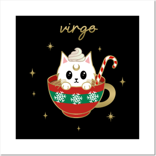 Virgo Holiday Kitty Cat Posters and Art